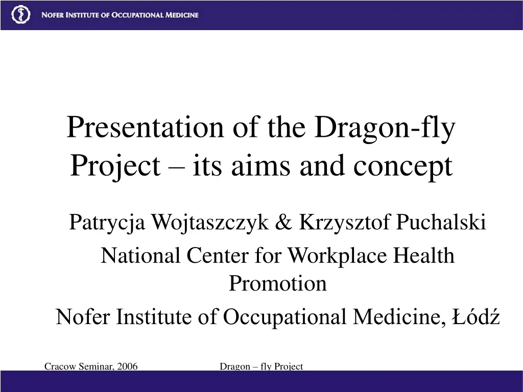 presentation of the dragon fly project its aims and concept