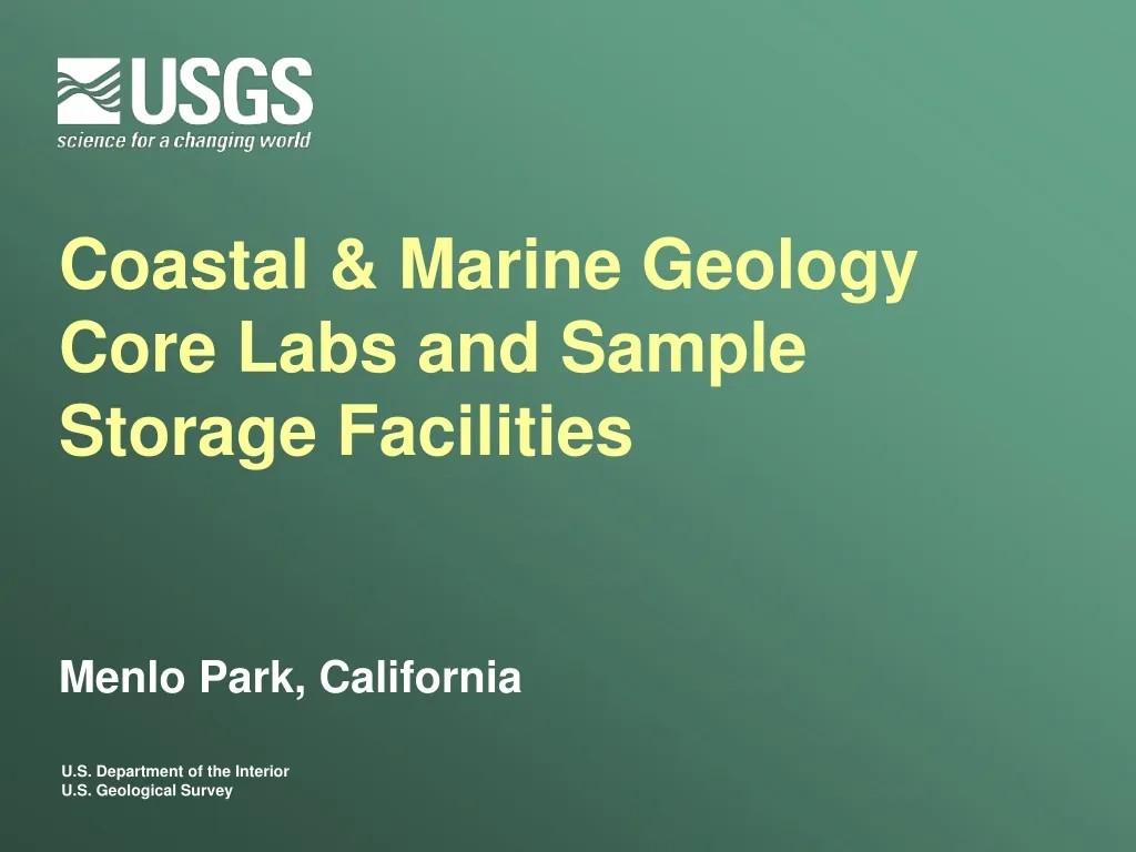 coastal marine geology core labs and sample storage facilities