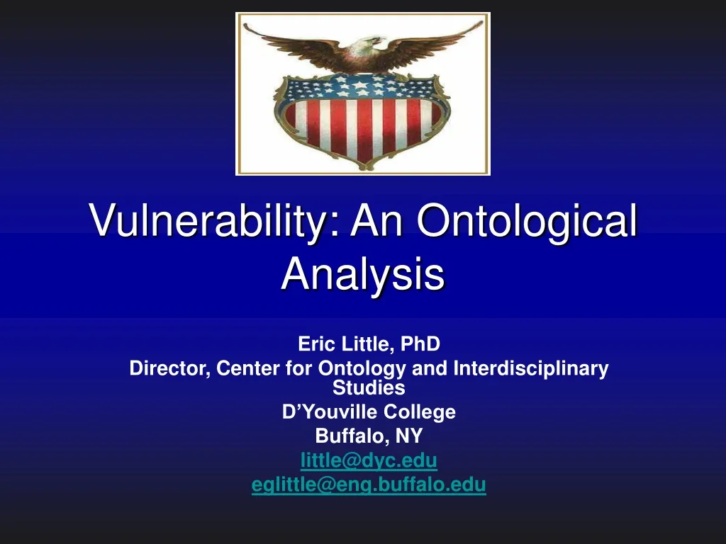 vulnerability an ontological analysis