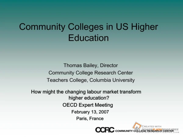 Community Colleges in US Higher Education