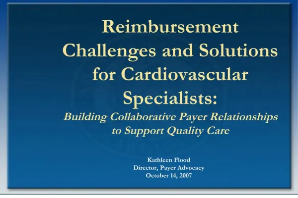 Reimbursement Challenges and Solutions for Cardiovascular ...