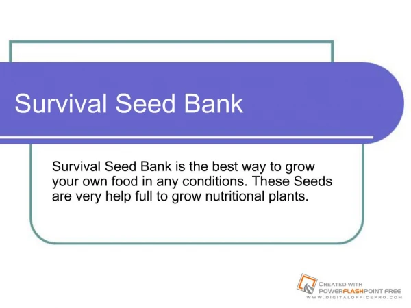 Survival Seed Bank