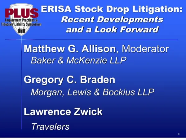 ERISA Stock Drop Litigation: Recent Developments and a Look Forward