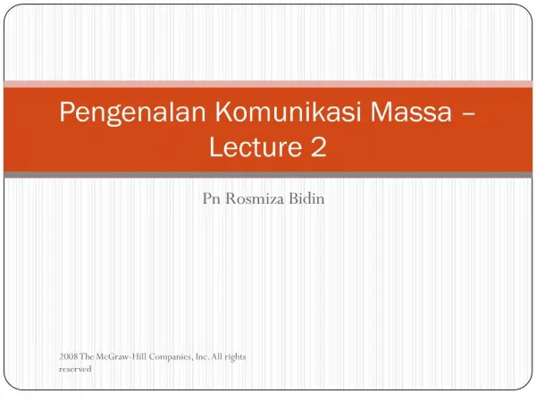 Pengenalan Komunikasi Massa Lecture 2