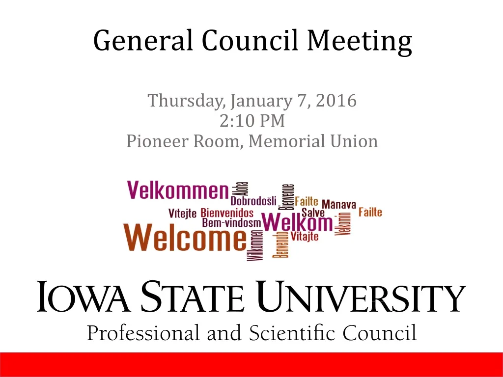 general council meeting thursday january 7 2016 2 10 pm pioneer room memorial union