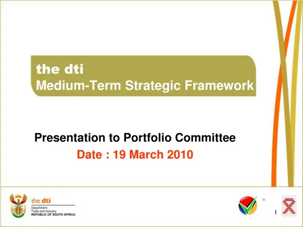 the dti Medium-Term Strategic Framework