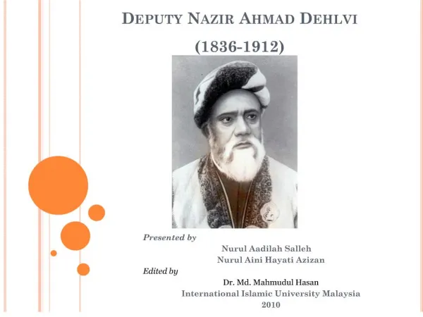 Deputy Nazir Ahmad Dehlvi 1836-1912