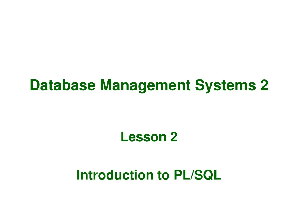 database management systems 2