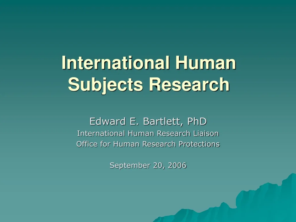 international human subjects research