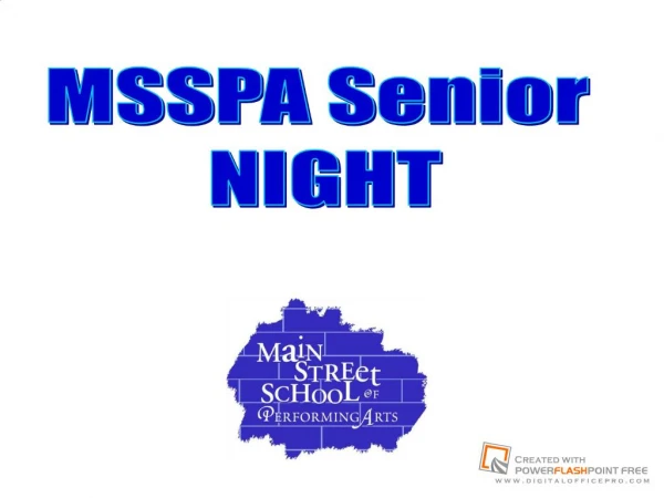 MSSPA Senior NIGHT Graduating You must have 56 credits ...