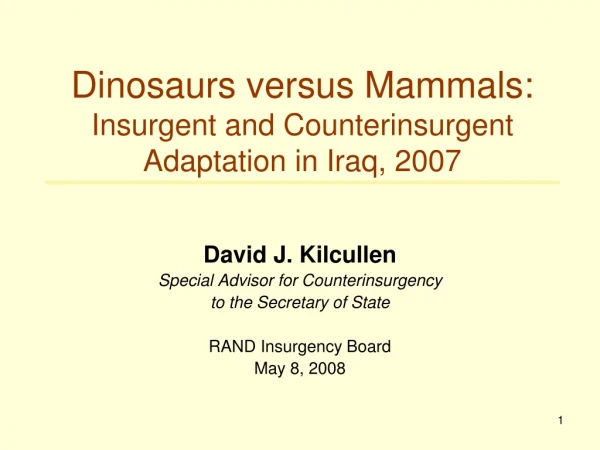 Dinosaurs versus Mammals: Insurgent and Counterinsurgent Adaptation in Iraq, 2007