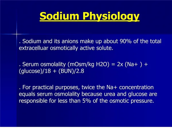 Sodium Physiology