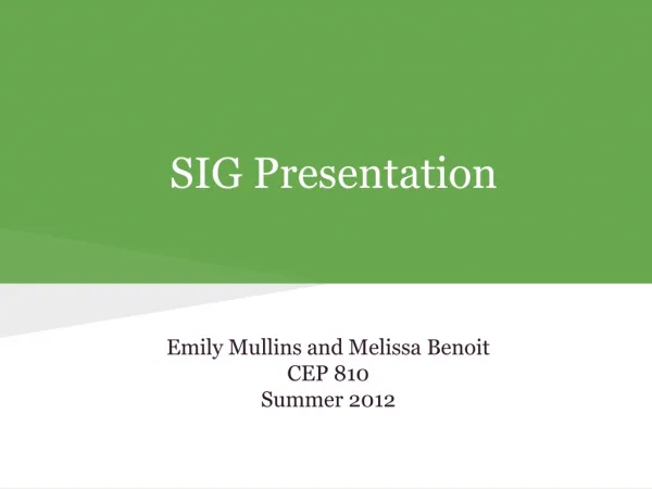 SIG Presentation