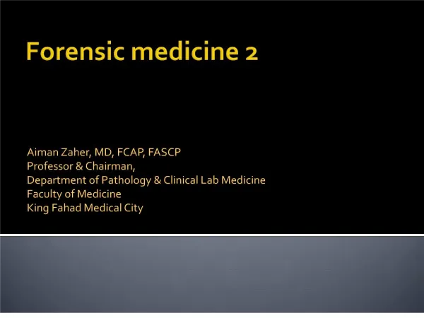 Forensic medicine 2