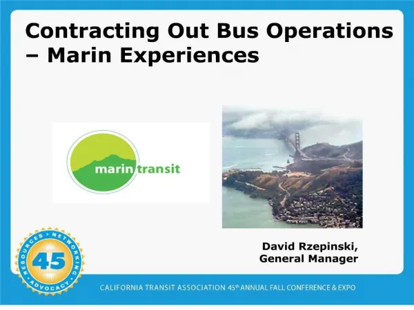 Contracting Out Bus Operations Marin Experiences