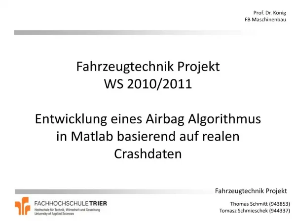 Fahrzeugtechnik Projekt WS 2010