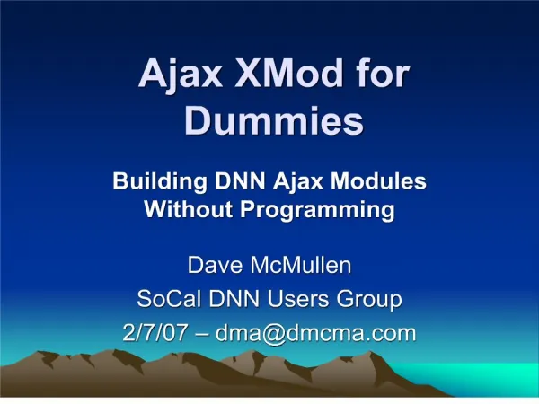 Ajax XMod for Dummies
