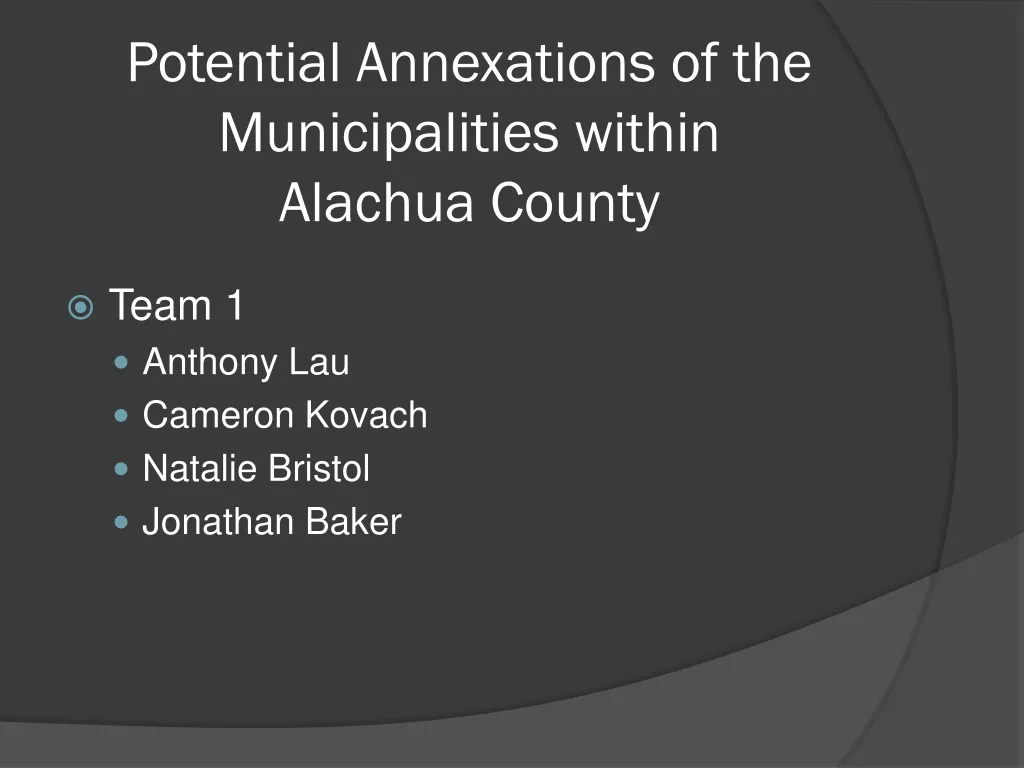 potential annexations of the municipalities within alachua county