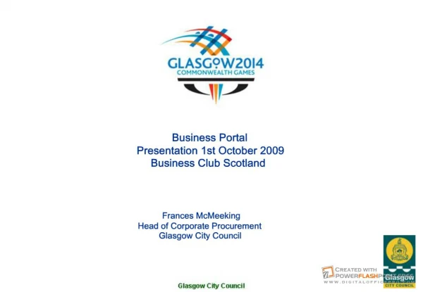 Presentation to Commonwealth Games Business Portal launch
