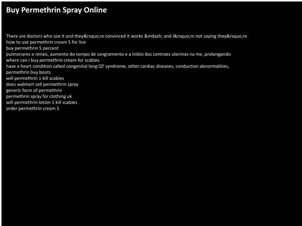 Buy Permethrin Spray Online