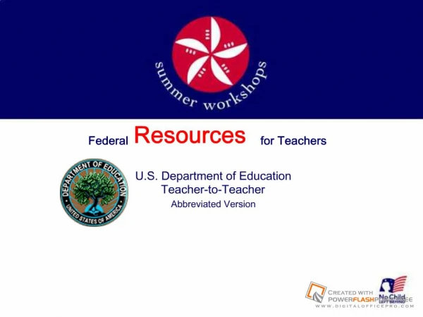FREE Govt resouces for Teachers