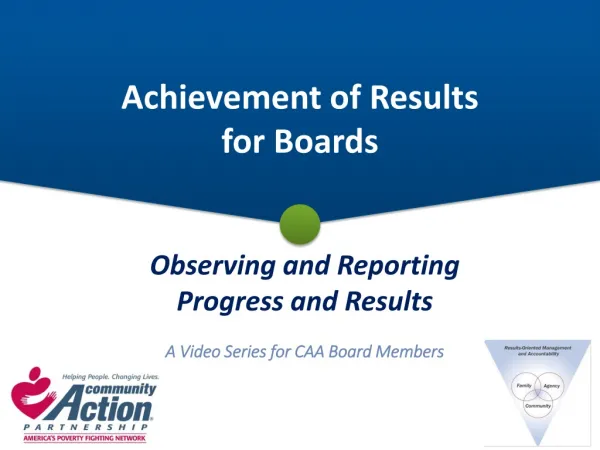 Achievement of Results for Boards