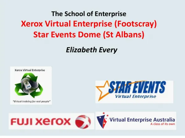 The School of Enterprise Xerox Virtual Enterprise Footscray Star Events Dome St Albans