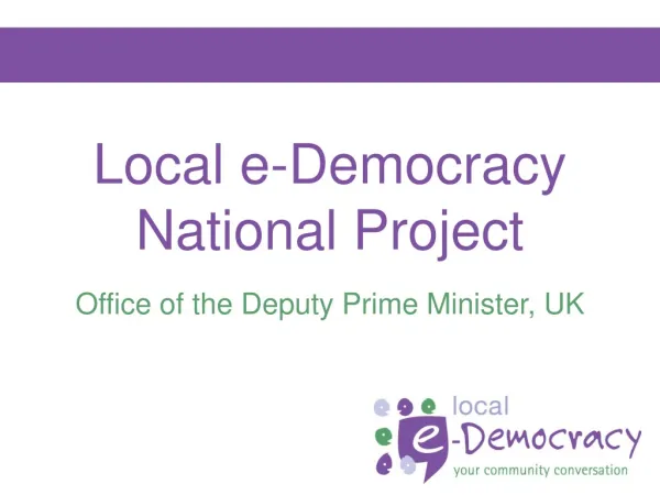 Local e-Democracy National Project
