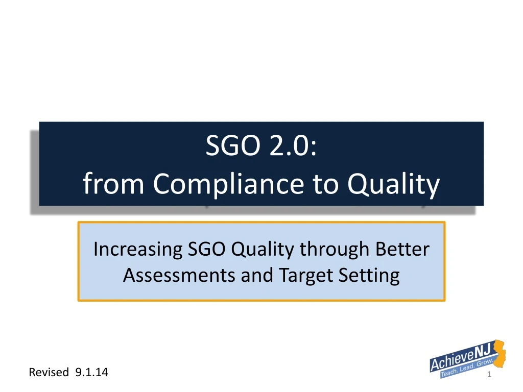 sgo 2 0 from compliance to quality