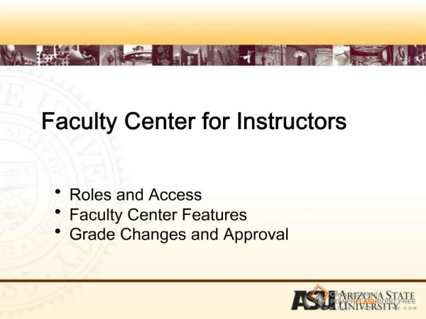 Faculty Center for Instructors Roles and Access