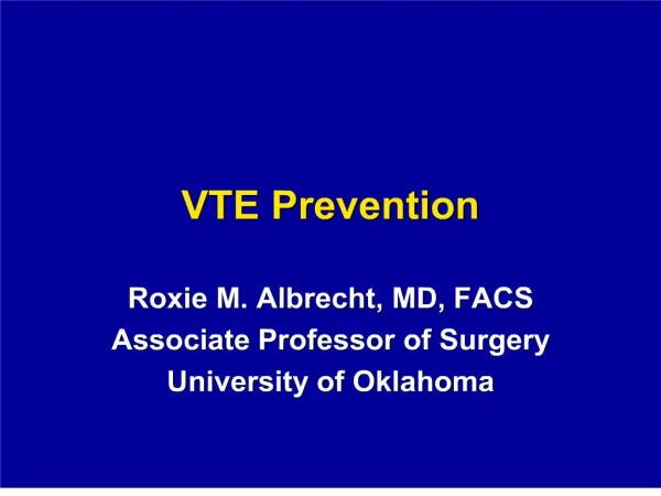 VTE Prevention