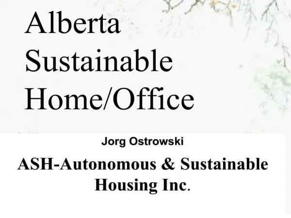 Alberta Sustainable Home
