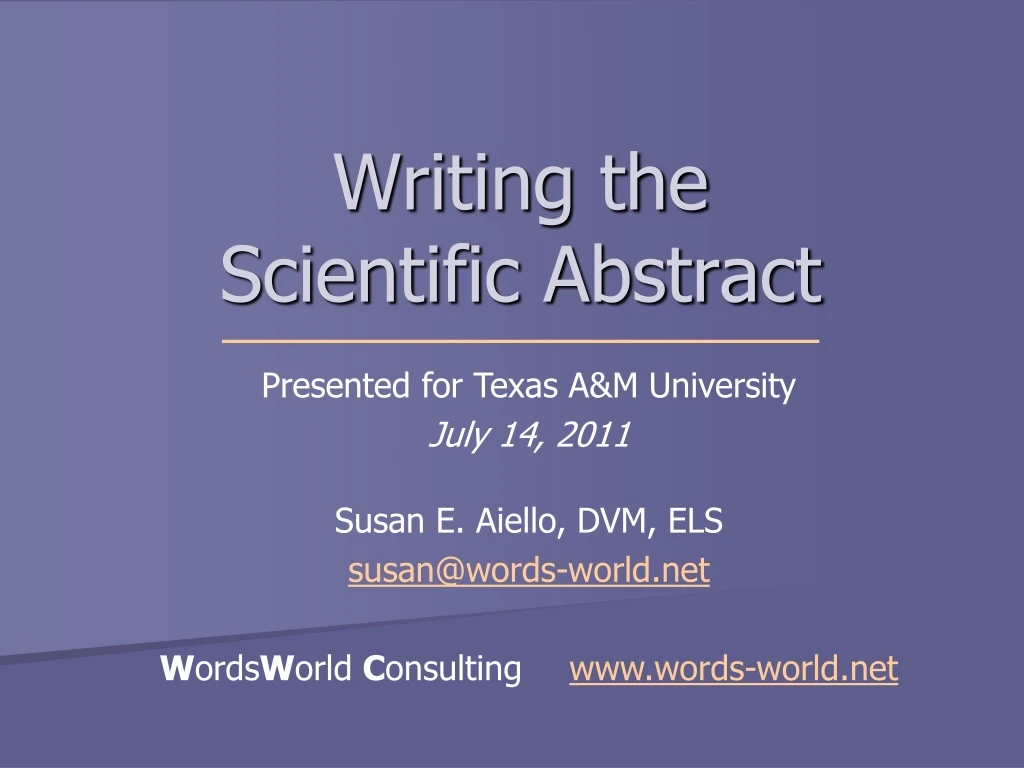 writing the scientific abstract