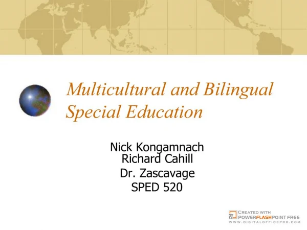Multicultural and Bilingual Special Education