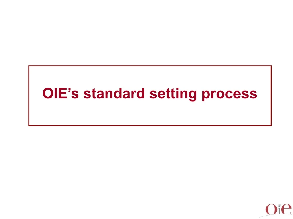 oie s standard setting process