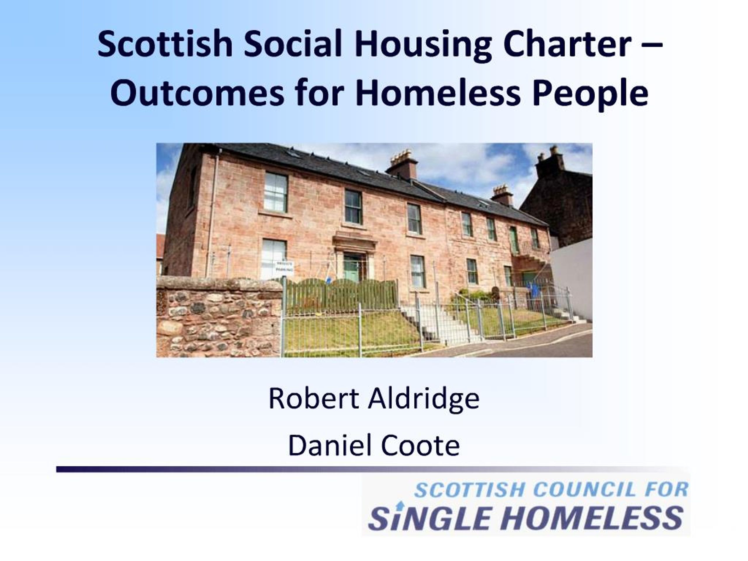 PPT - Scottish Social Housing Charter Outcomes for Homeless People ...