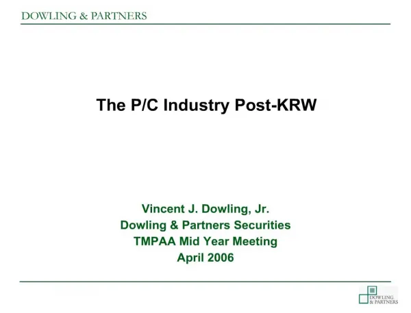 The PC Industry Post-KRW