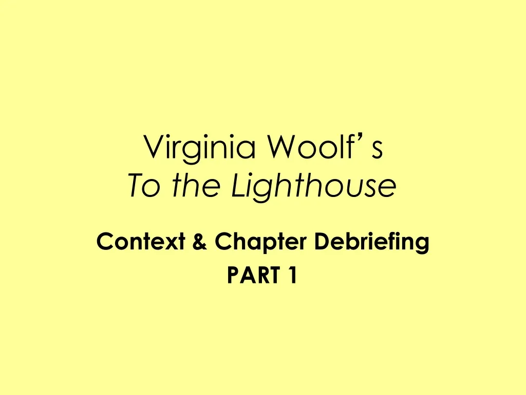 virginia woolf s to the lighthouse