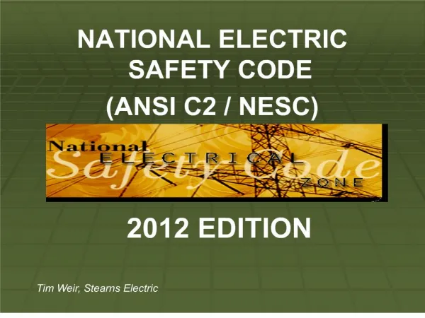 NATIONAL ELECTRIC SAFETY CODE ANSI C2