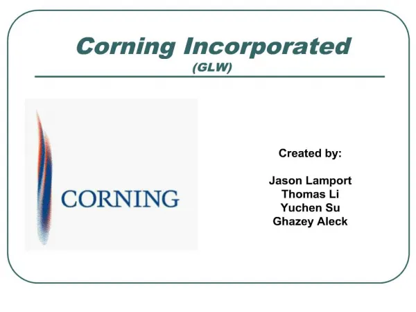 Corning Incorporated GLW