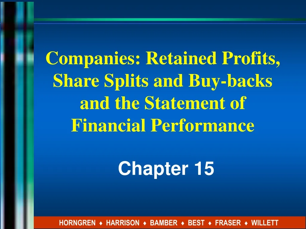 companies retained profits share splits and buy backs and the statement of financial performance