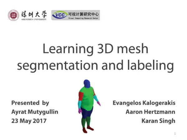 Learning 3D mesh segmentation and labeling