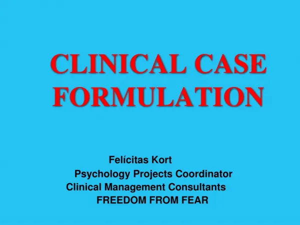 CLINICAL CASE FORMULATION