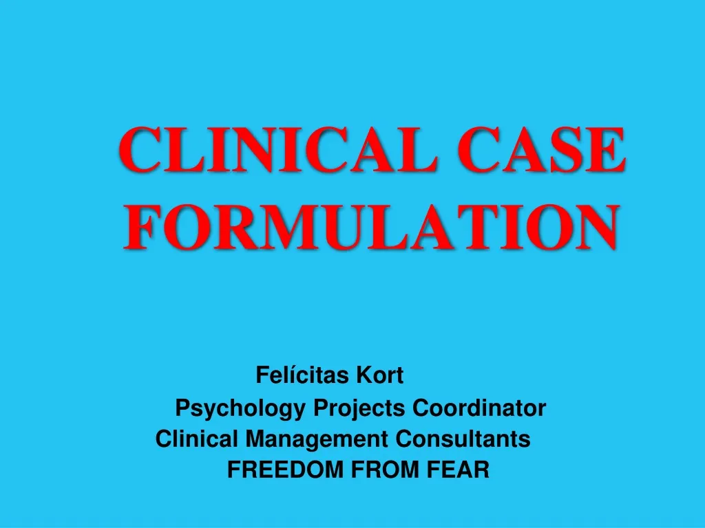 clinical case formulation