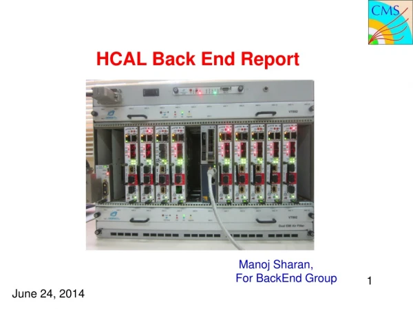 HCAL Back End Report