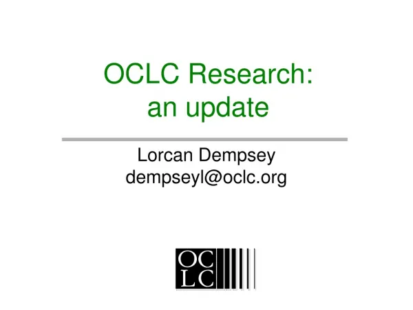OCLC Research: an update
