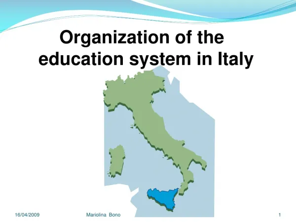Organization of the education system in Italy