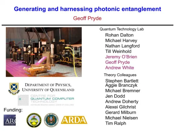 Generating and harnessing photonic entanglement