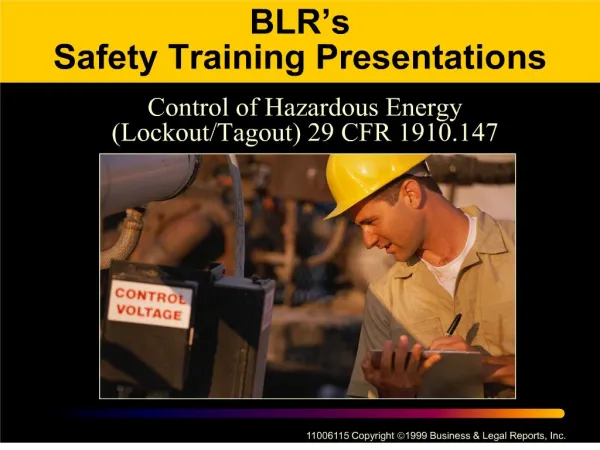 BLR s Safety Training Presentations