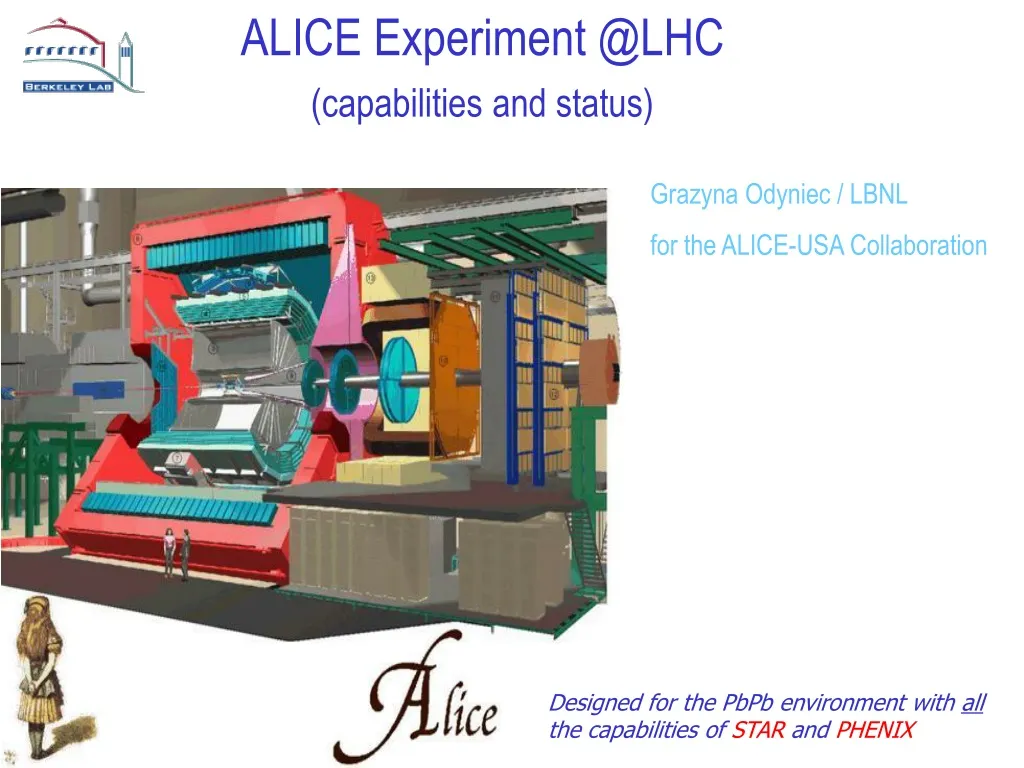 alice experiment @lhc capabilities and status